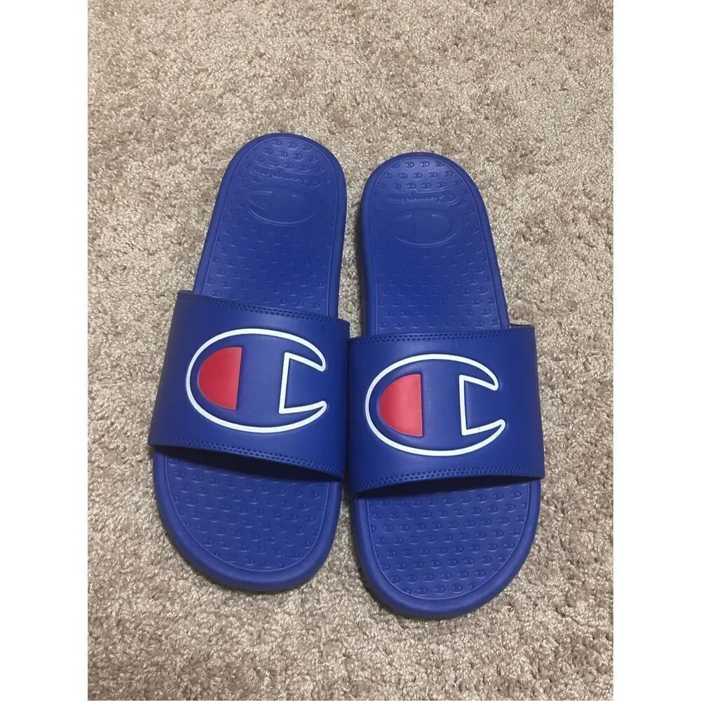 Champion blue slides / sandals size 14